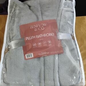 Gray Plush Bathrobe